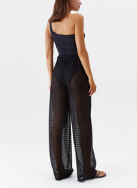 Melissa Odabash Sienna Black Crochet Beach Trousers - 2024 Collection