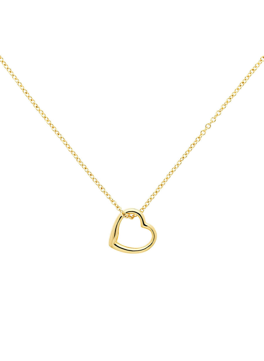 gold mini heart pendant necklace