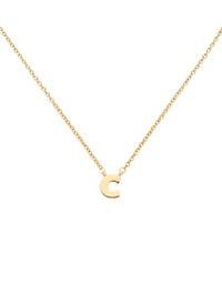Gold C Pendant Necklace