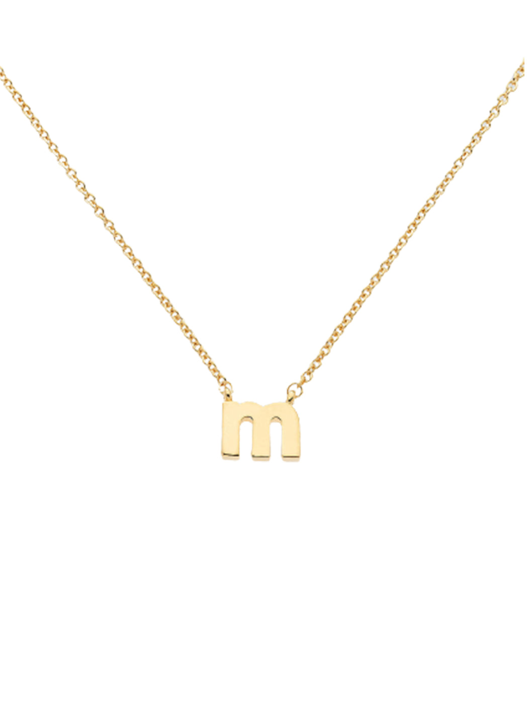 letter m gold pendant necklace