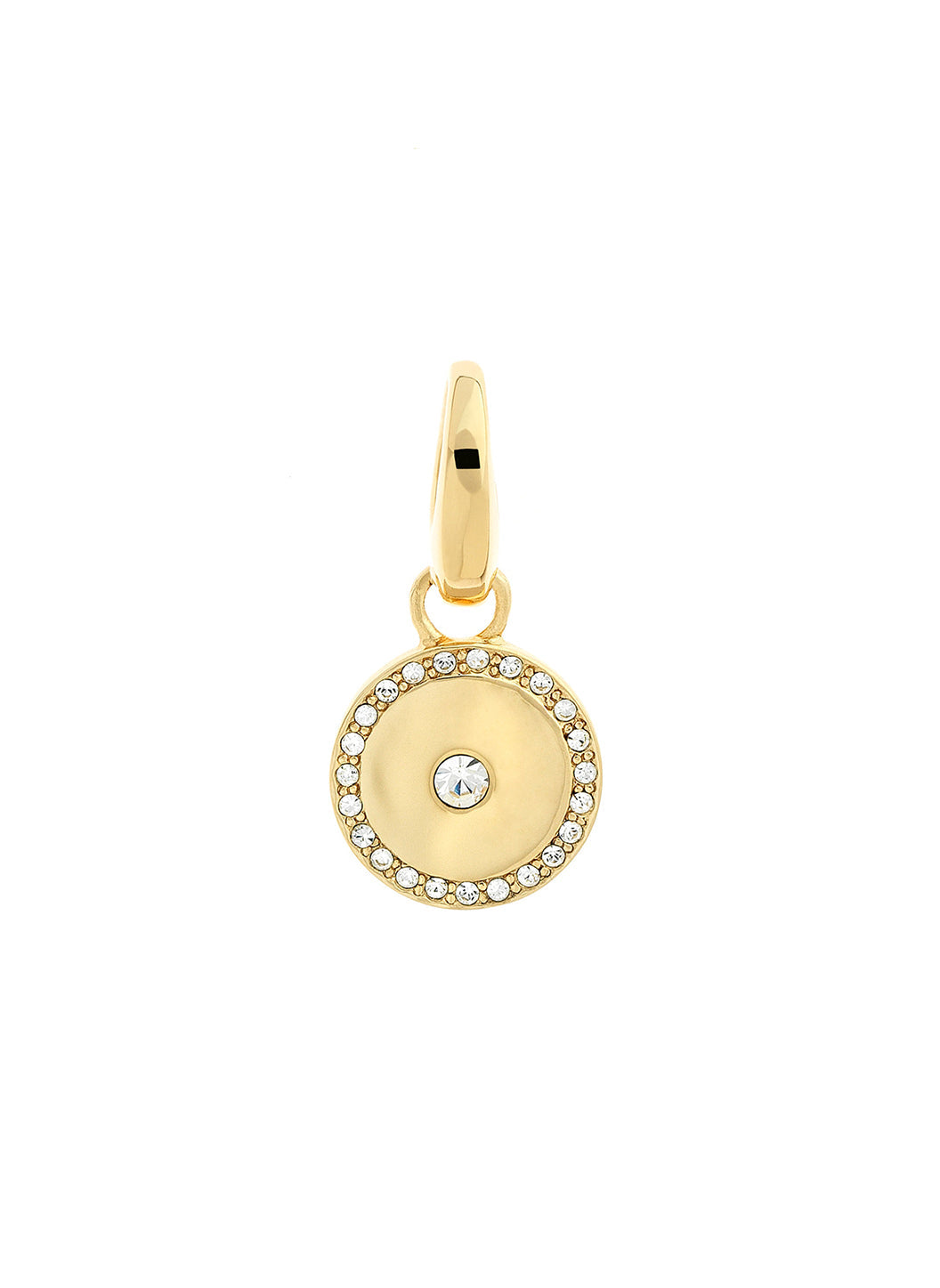 Gold Crystal Disc Charm