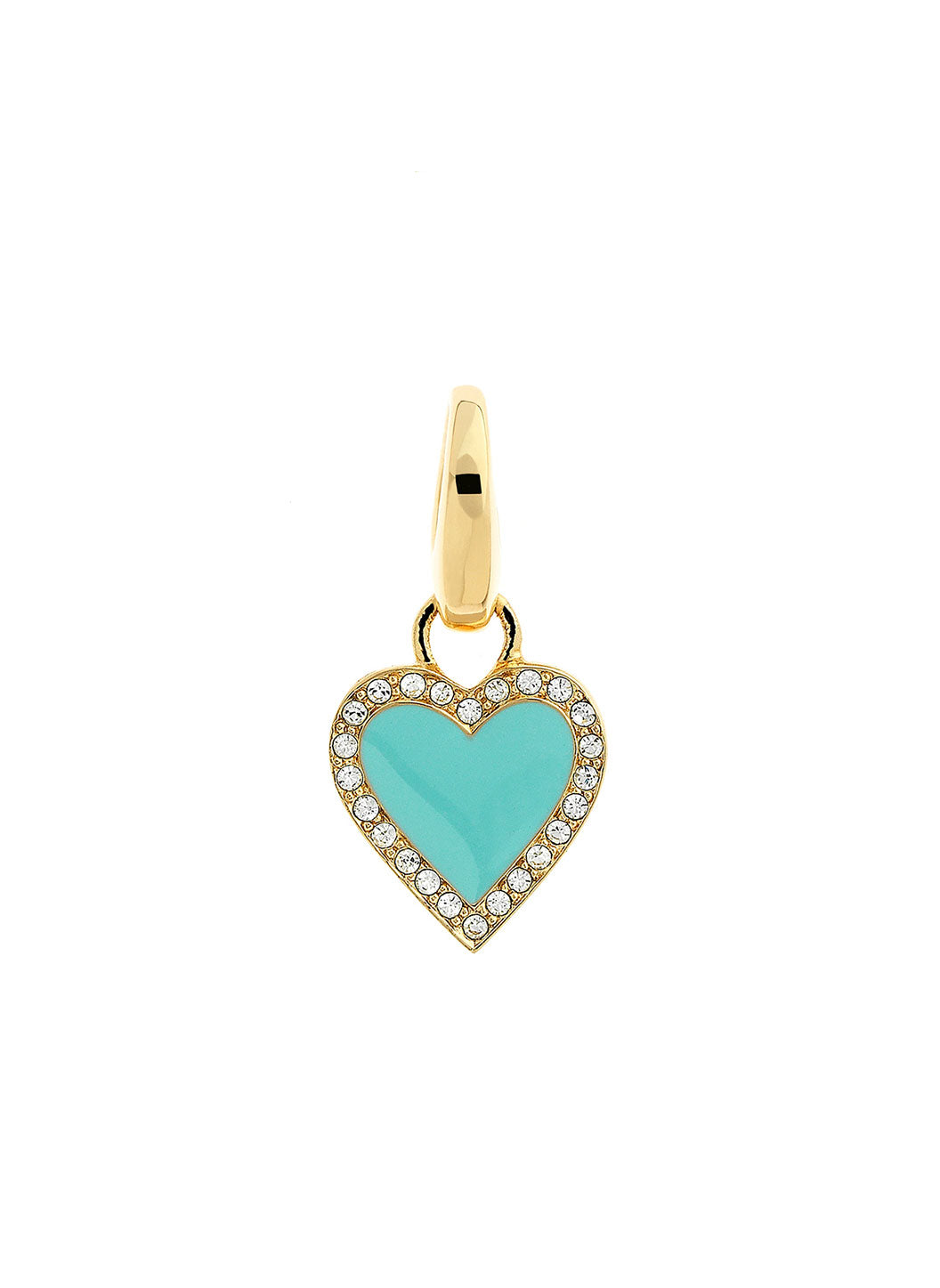 Gold Turquoise Heart Charm