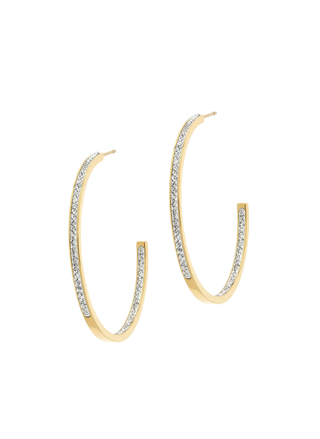 Gold Crystal Hoop Earrings