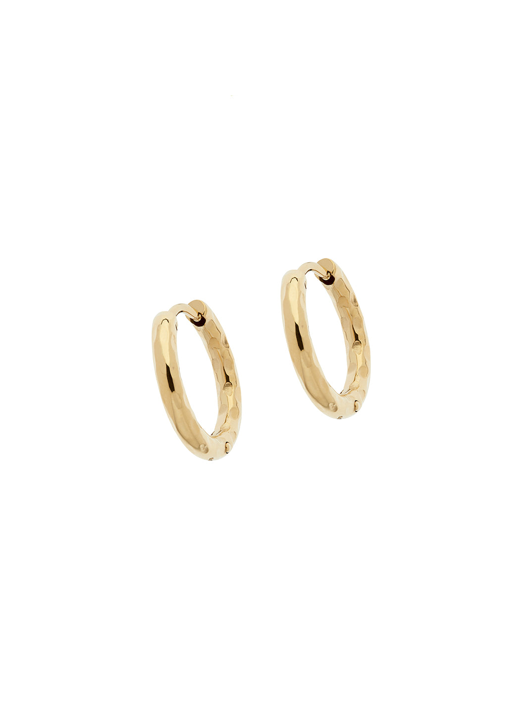 Gold Texture Huggy Hoop Earrings-2024