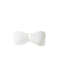 Alba White Textured Bikini Top