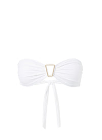 Barcelona White Bandeau Triangle Trim Bikini Top