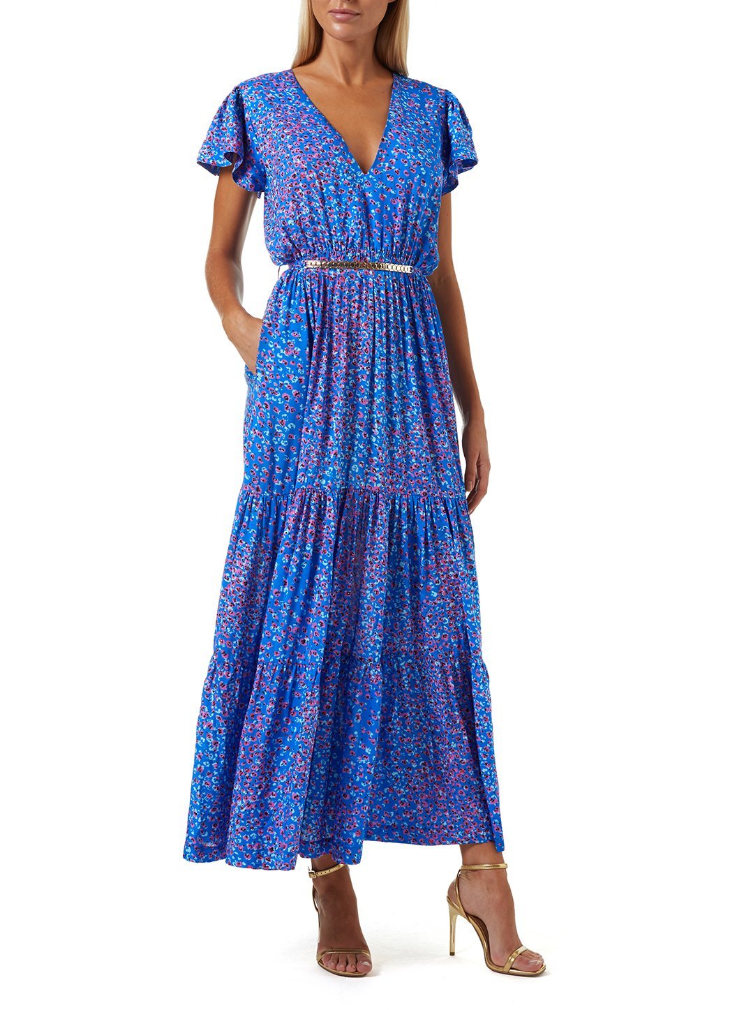 Melissa Odabash Bluejay Petal Belted Maxi Dress | Official Website