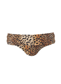 Brussels Cheetah Seamless Fold Over Bikini Bottom