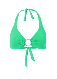 Brussels Green Halterneck Ring Supportive Bikini Top