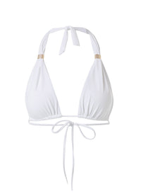 Grenada White Adjustable Halterneck Bikini Top