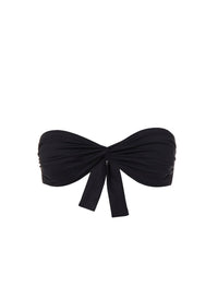 Lyon Black High Waisted Bandeau Bikini Top