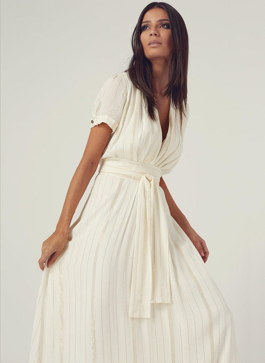 Look 12 Short Sleeve Maxi Dress Cream