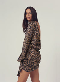 Look 20 Open Back Mini Dress Leopard
