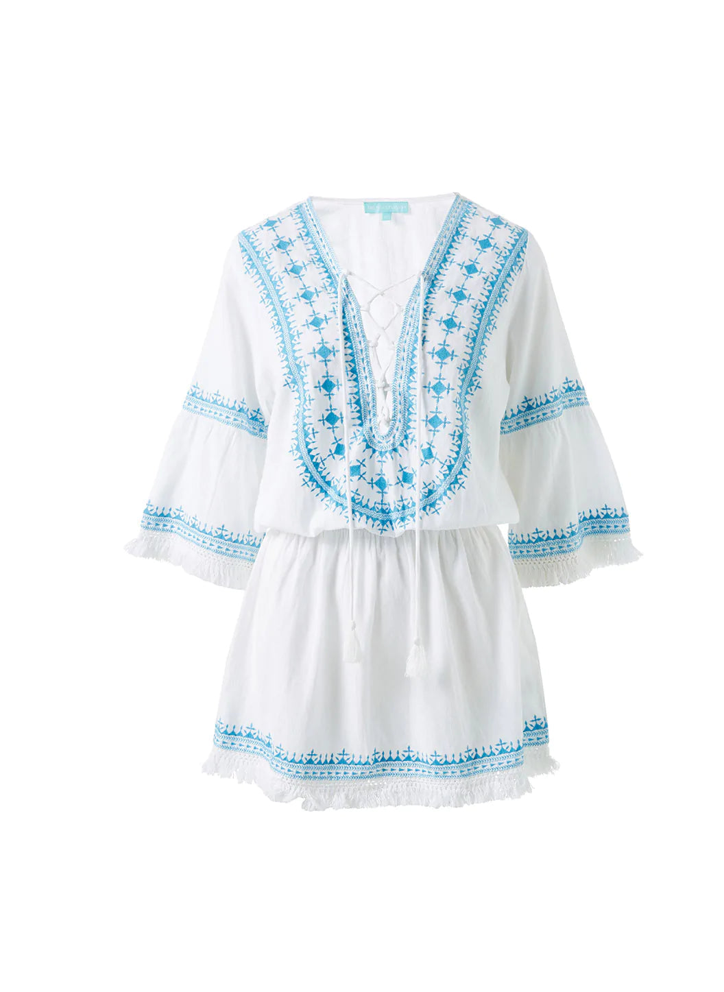 Aqua white lace dress sales