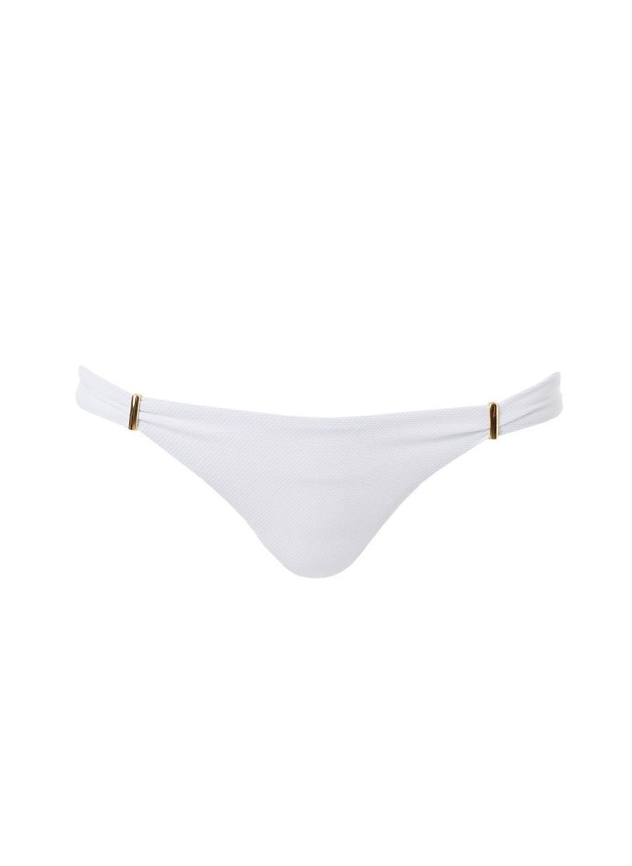 Martinique White Pique Hipster Bikini Bottom