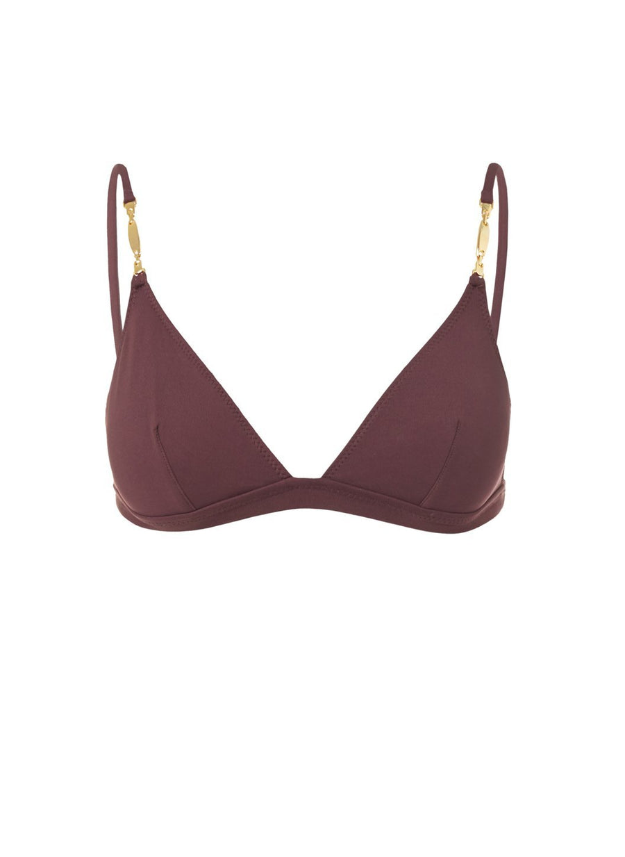 Mexico Walnut Bralette Gold Link Bikini Top