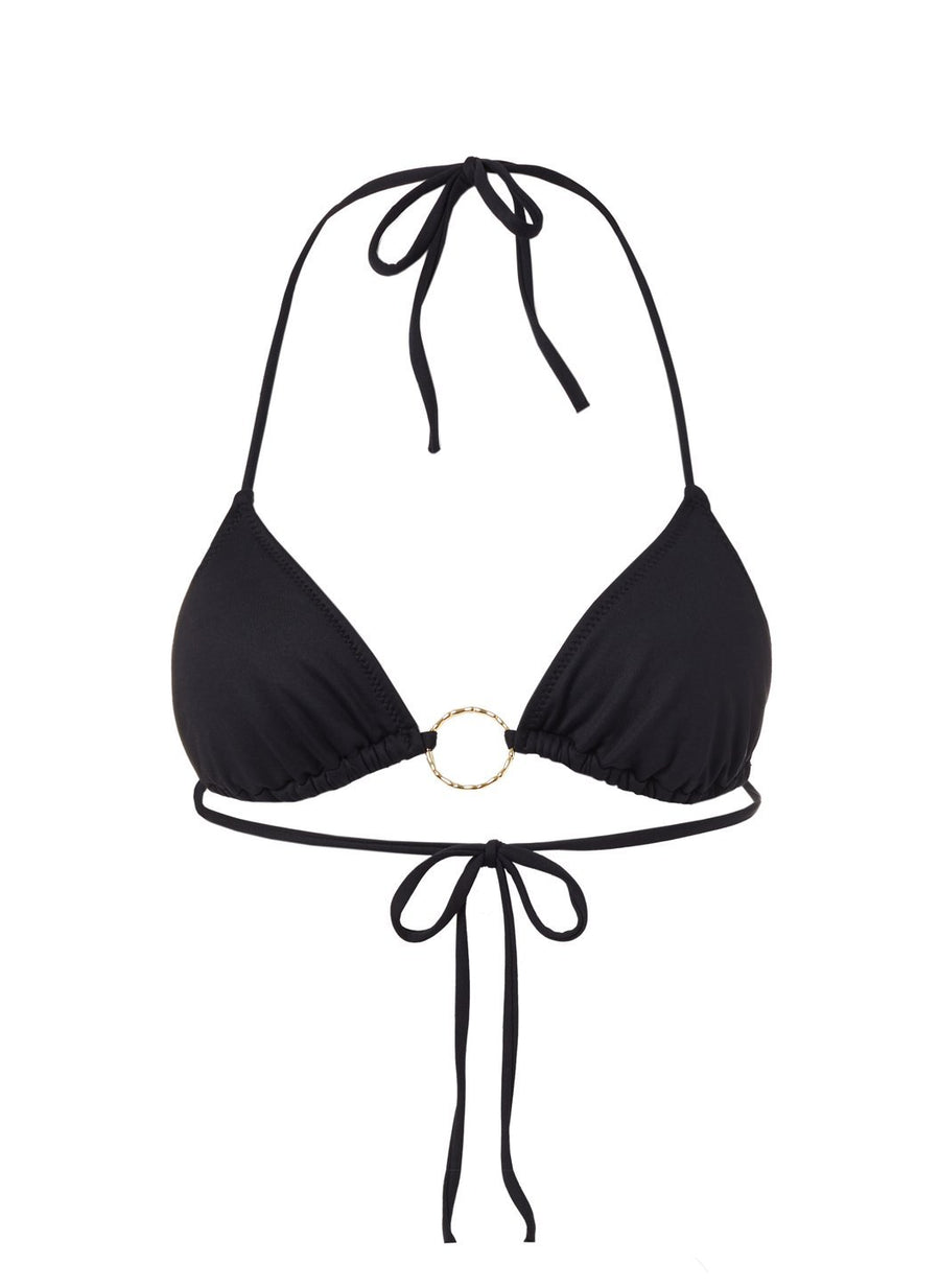 Miami Black Triangle Ring Bikini Top