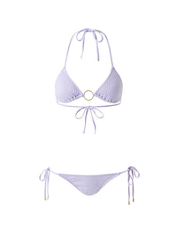Miami Lavender Ribbed Bikini Cutout