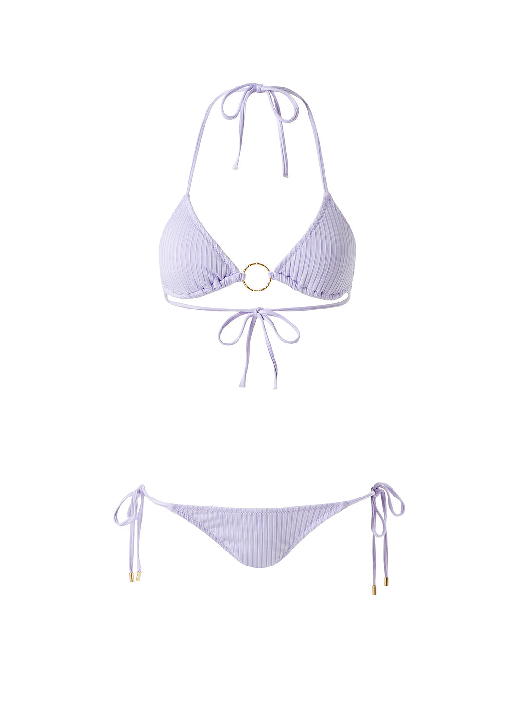 Miami Lavender Ribbed Bikini Cutout