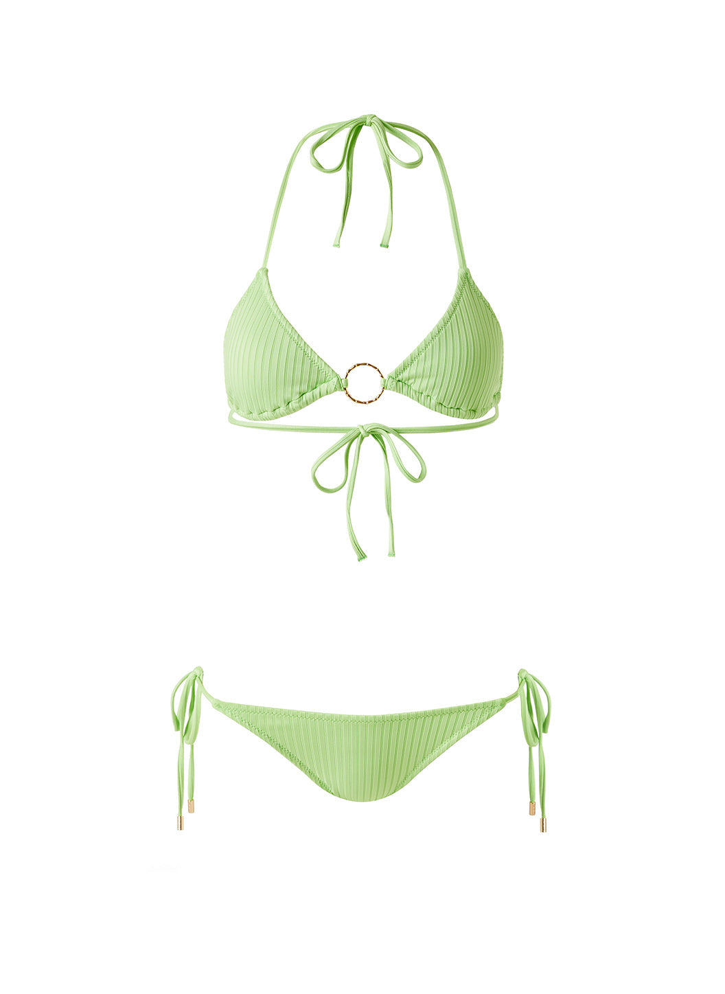 Miami Lime Ribbed Bikini Cutout