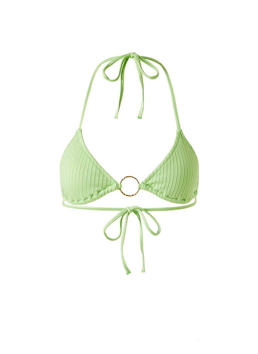 Miami Lime Ribbed Bikini Top Cutout