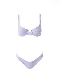 Monteral Lavender Ribbed Bikini Cutout