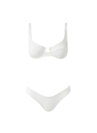 Montreal White Ribbed Bikini Cutout 2023  