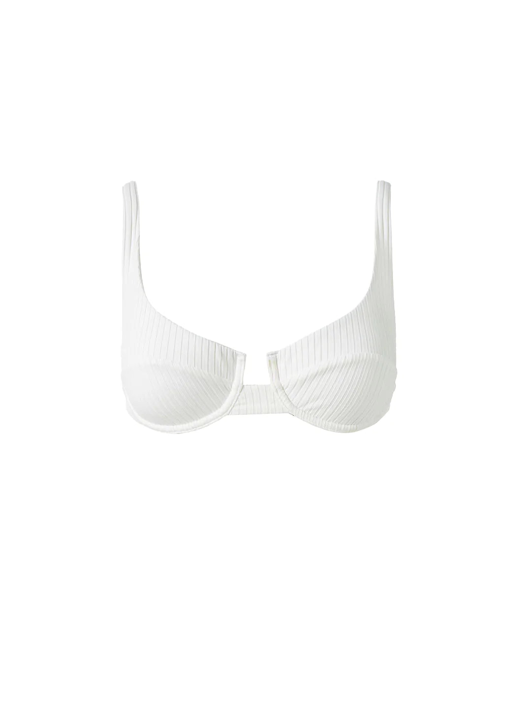 Montreal White Ribbed Bikini Top Cutout 2023 
