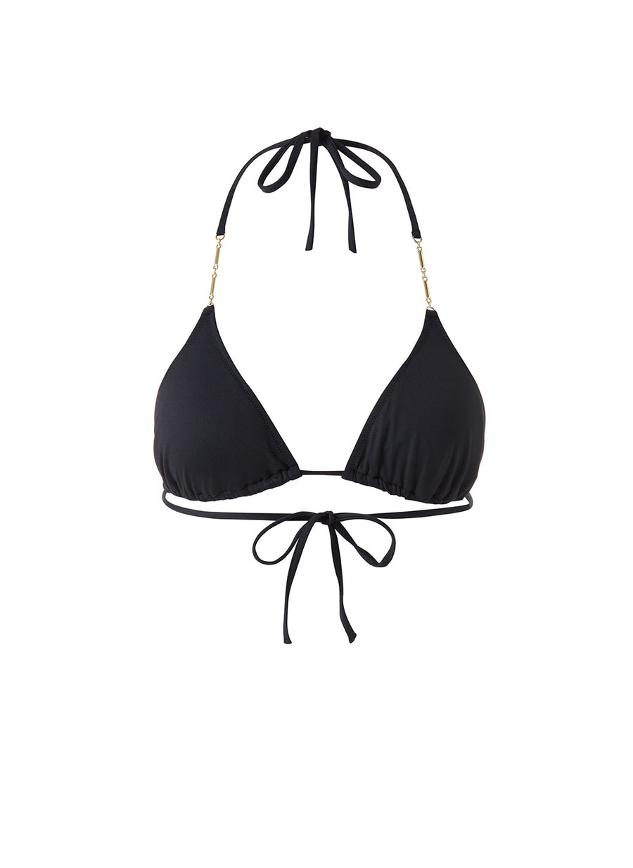 Mykonos Black Bikini Top Cutout