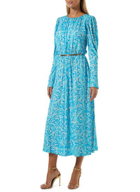 Nightingale Blue Leaf Dress Model F