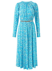 Nightingale Blue Leaf Dress Cutout