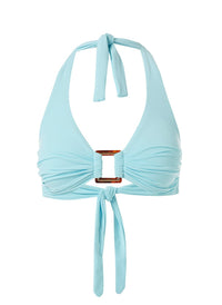 Paris Sky Halterneck Rectangle Trim Bikini Top
