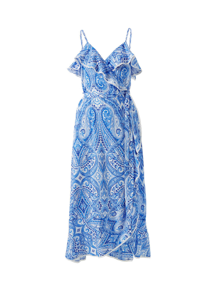 aztec blue dress Saaksha & Kinni Blue Multicolour Aztec Print Maxi Dress XS