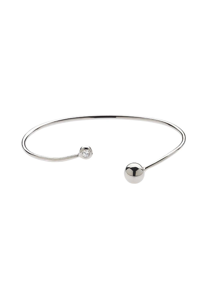 Rhodium Swarovski Ball Bangle