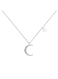 Silver Swarovski Moon Pendant