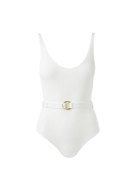 流行り の ブランド  St_Tropez_White_Ribbed_Swimsui 水着・ラッシュガード