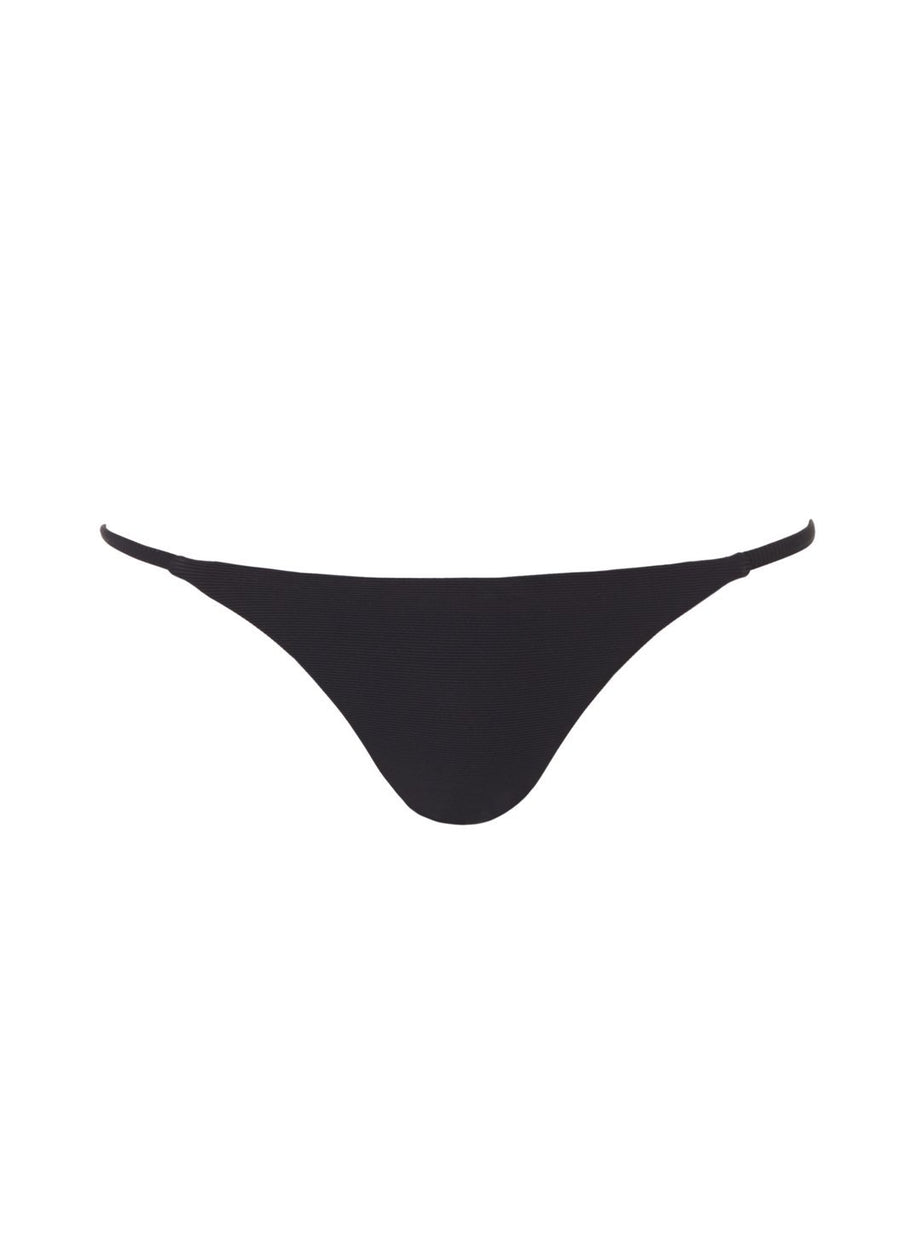 Sttropez Black Ribbed String Bikini Bottom
