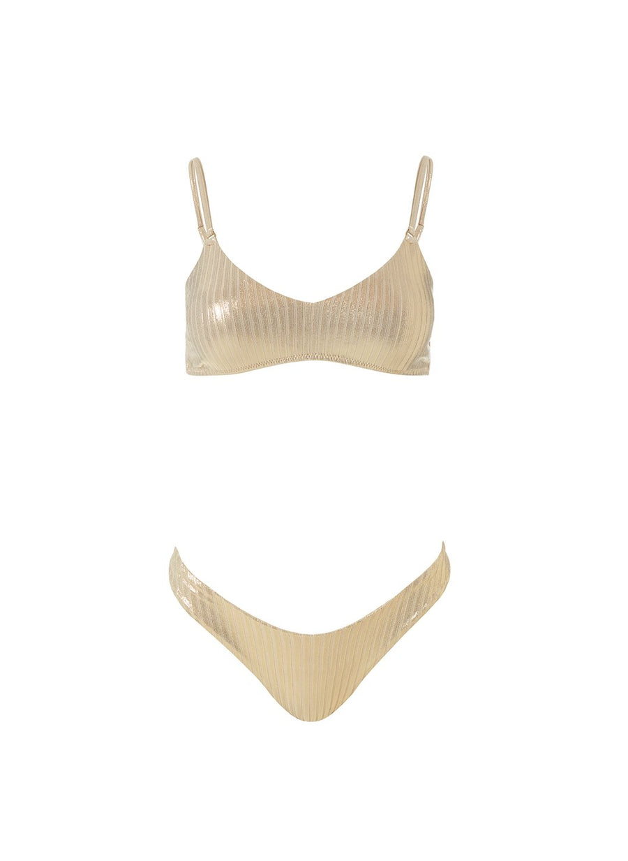 Vienna Ribbed Gold Bikini