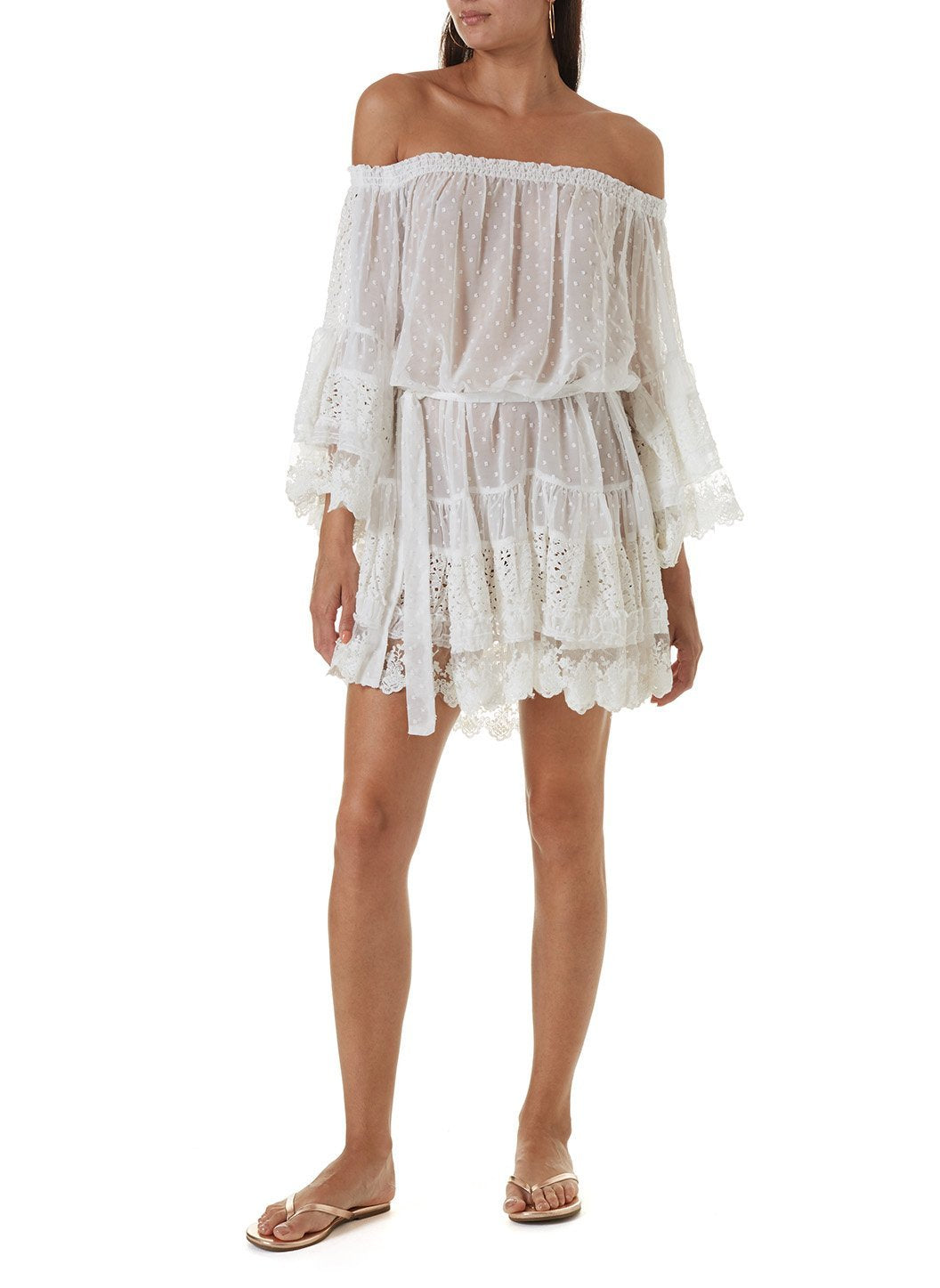 Alice White Lace Off The Shoulder Dress