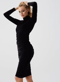 Annette Black Midi Dress