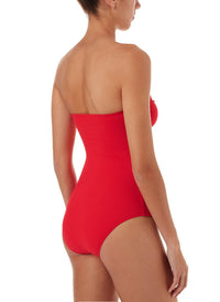 argentina red pique bandeau triangletrim onpiece swimsuit 2019 B