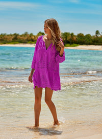 ashley viola cut work embroidery short kaftan-lifestyle