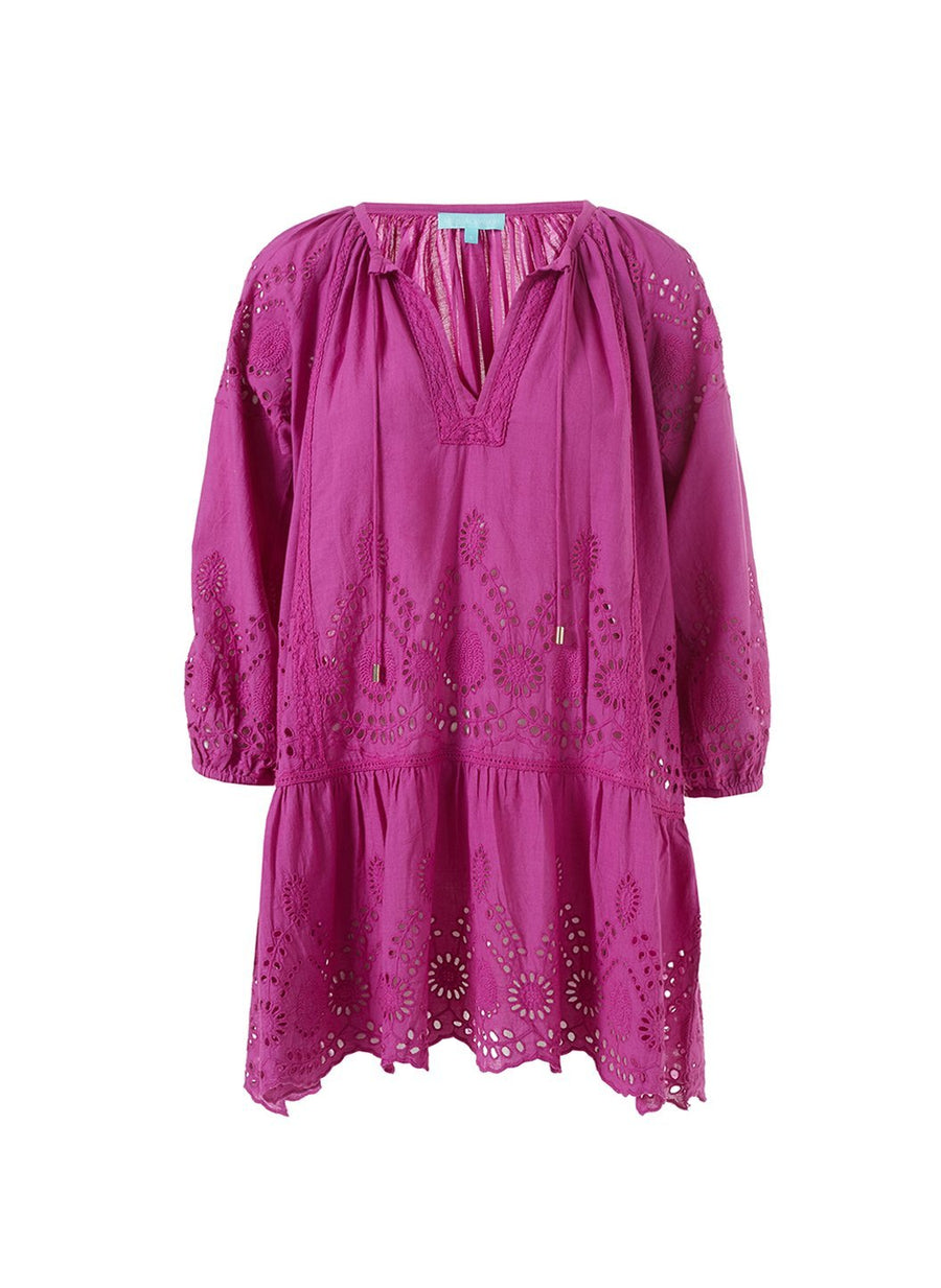 ashley viola cut work embroidery short kaftan