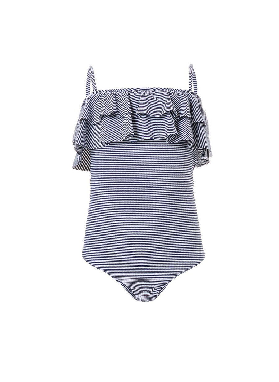 Baby Ivy Navy Gingham Frill Onepiece Swimsuit