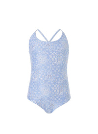 Baby Vicky Blue Paisley/White  Reversible Swimsuit