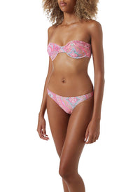 barbados blush paisley underwired cup bandeau bikini model_F