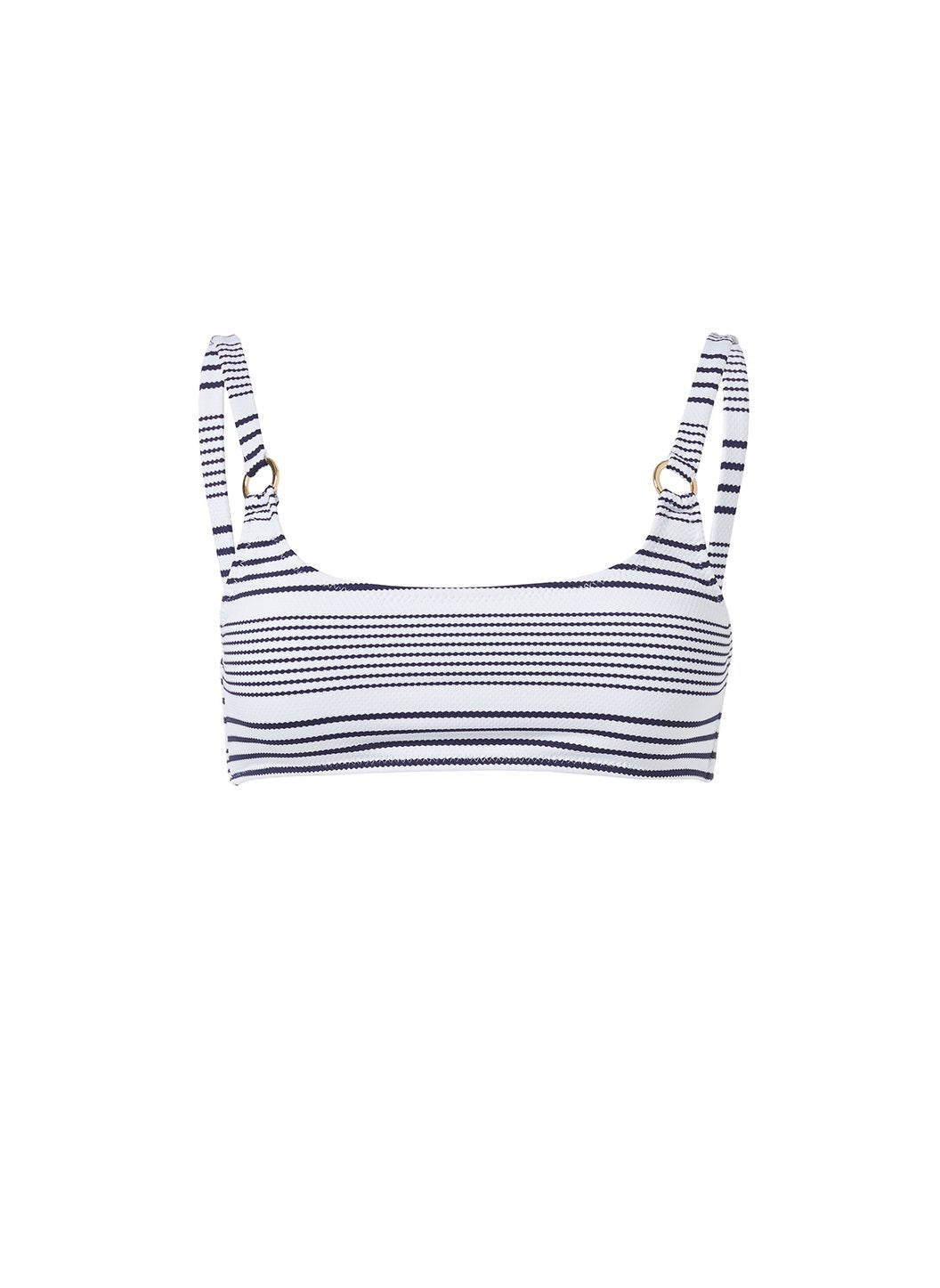 Bari Nautical Pique Stripe Bikini Top