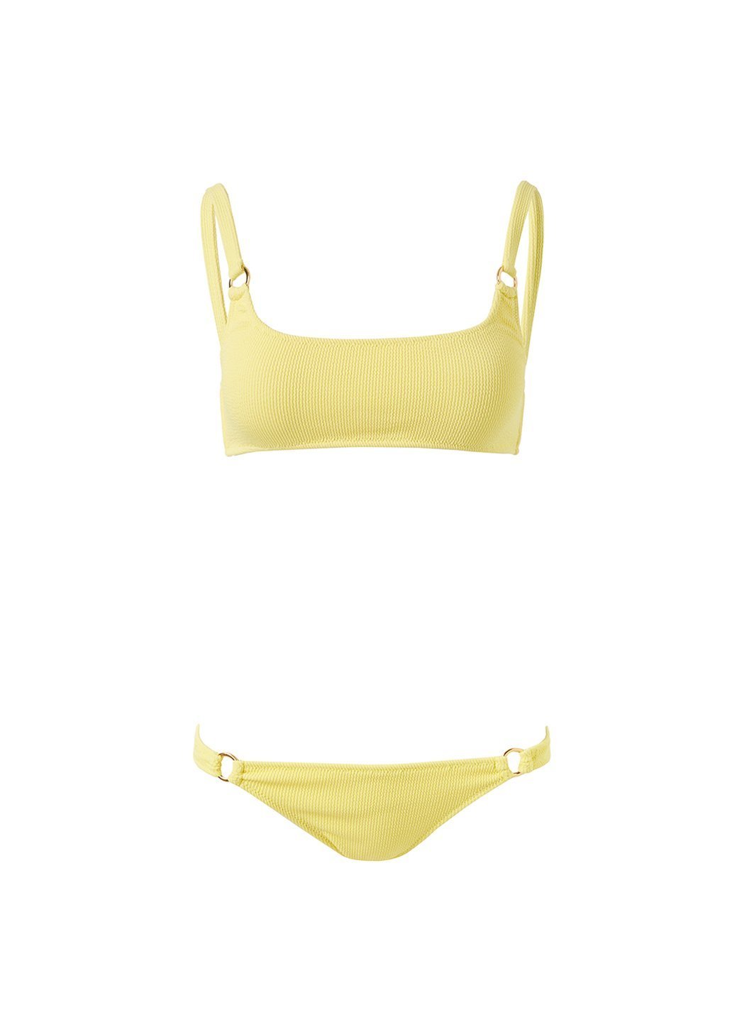 bari yellow ridges ring trim over the shoulder bikini