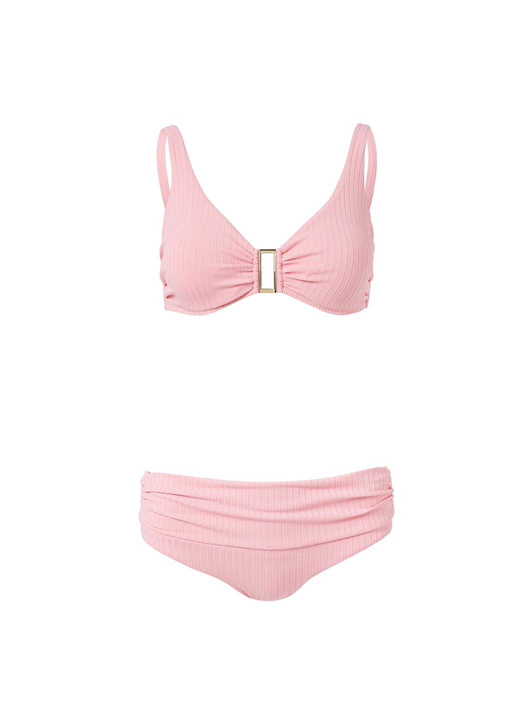 bel air blush ribbed supportive over the shoulder bikini Cutout