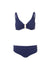 bel air navy ribbed supportive over the shoulder bikini Cutout